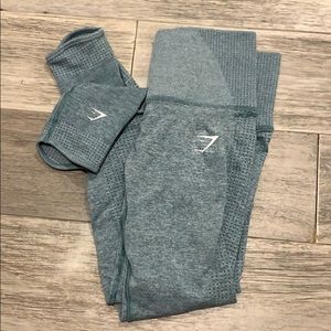 GYMSHARK VITAL RISE LIGHT GREEN MARL LEGGINGS